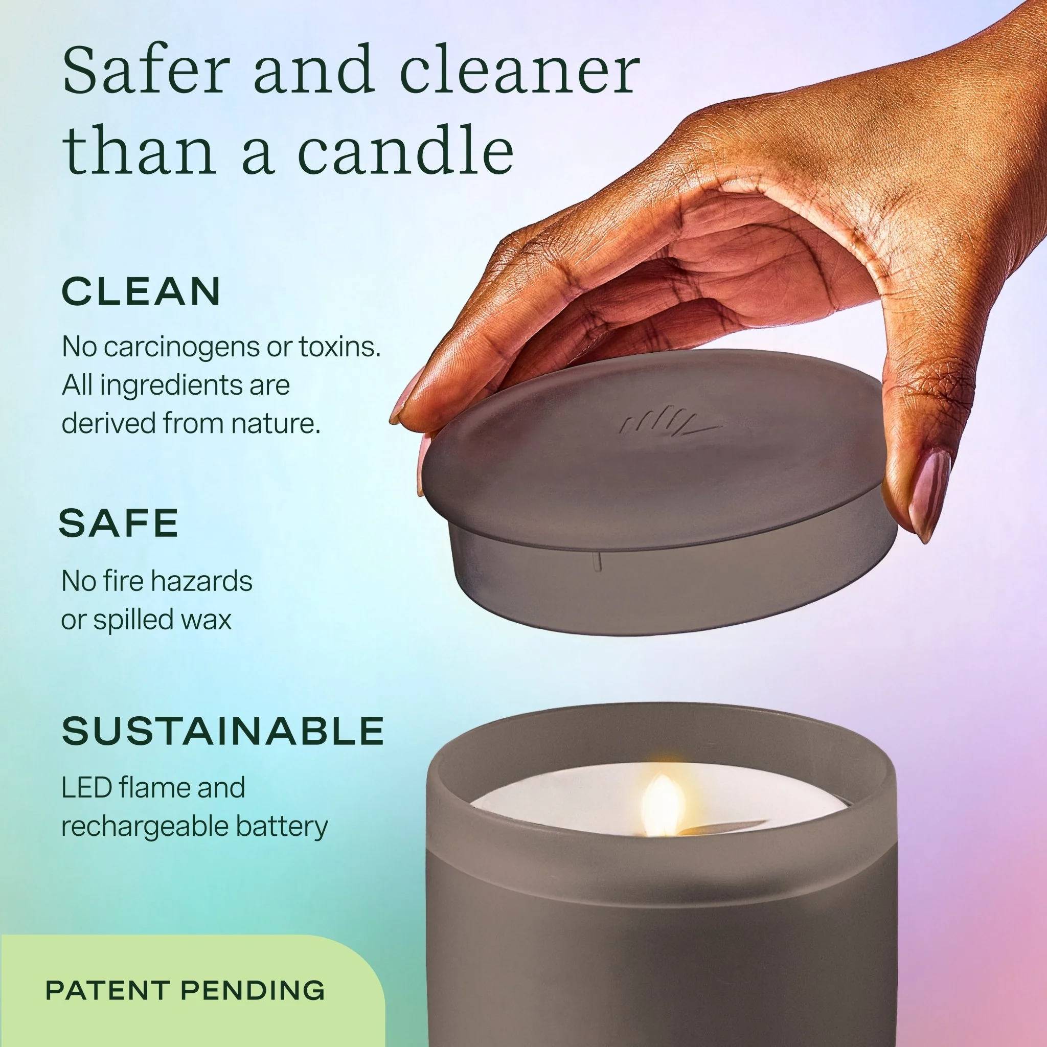 Flameless Candle Diffuser - Frosted Charcoal - Image 3