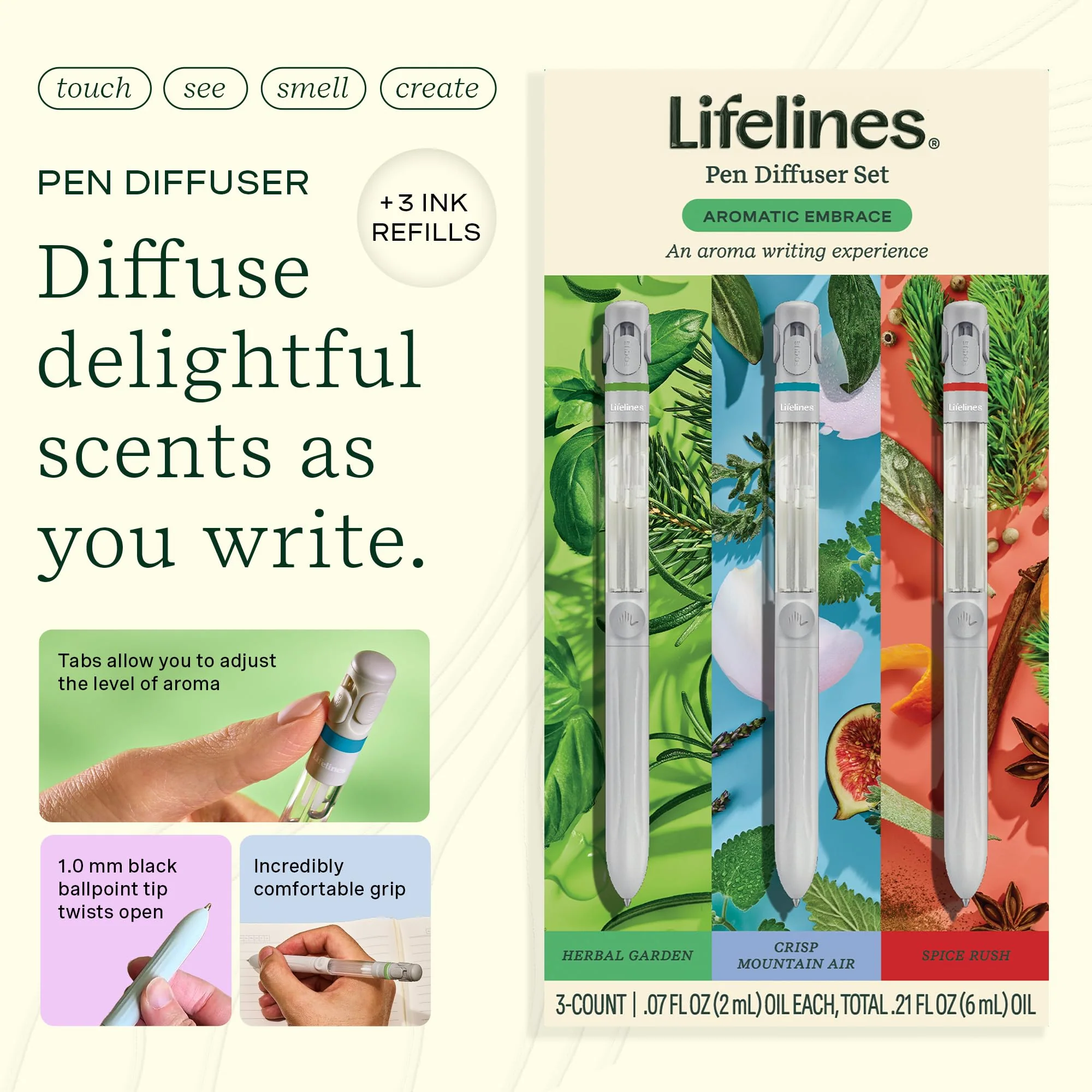 Lifelines 3 Pack Pen Diffuser - Aromatic Embrace - Image 2